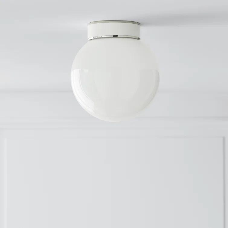 Single Light Glass Flush Mount