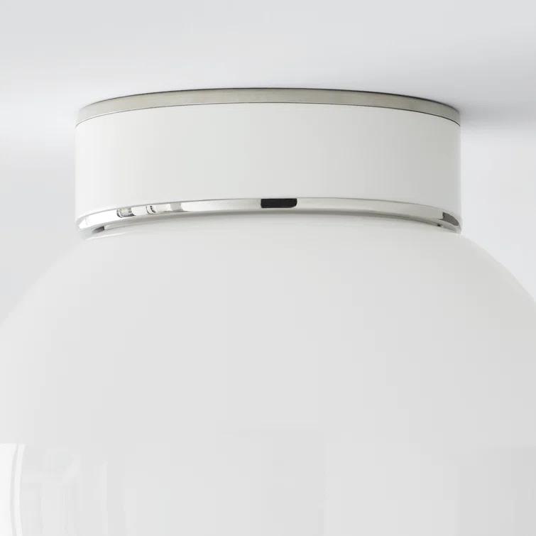 Single Light Glass Flush Mount