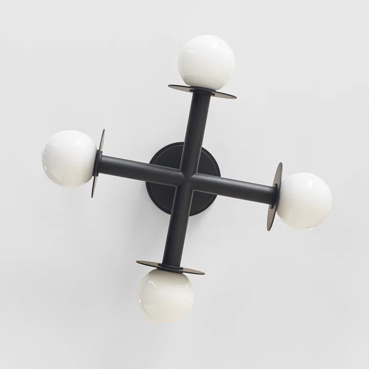 Nodes Semi-Flush Mount Light by Kelly Wearstler - Black / 18"Dia
