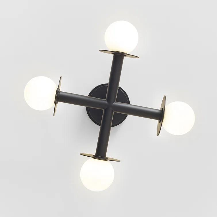 Nodes Semi-Flush Mount Light by Kelly Wearstler - Black / 18"Dia
