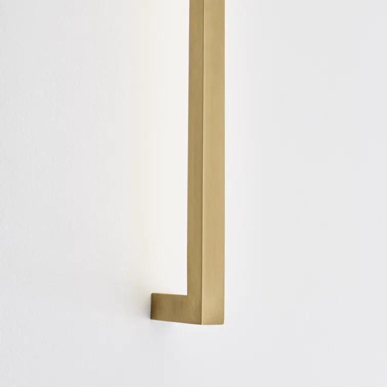 Stagger Natural Brass Slim LED Wall Sconce, Dimmable 25.1"