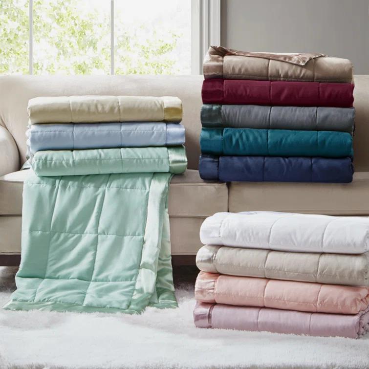 Madison Park Lightweight Down Alternative Blanket with Satin Trim