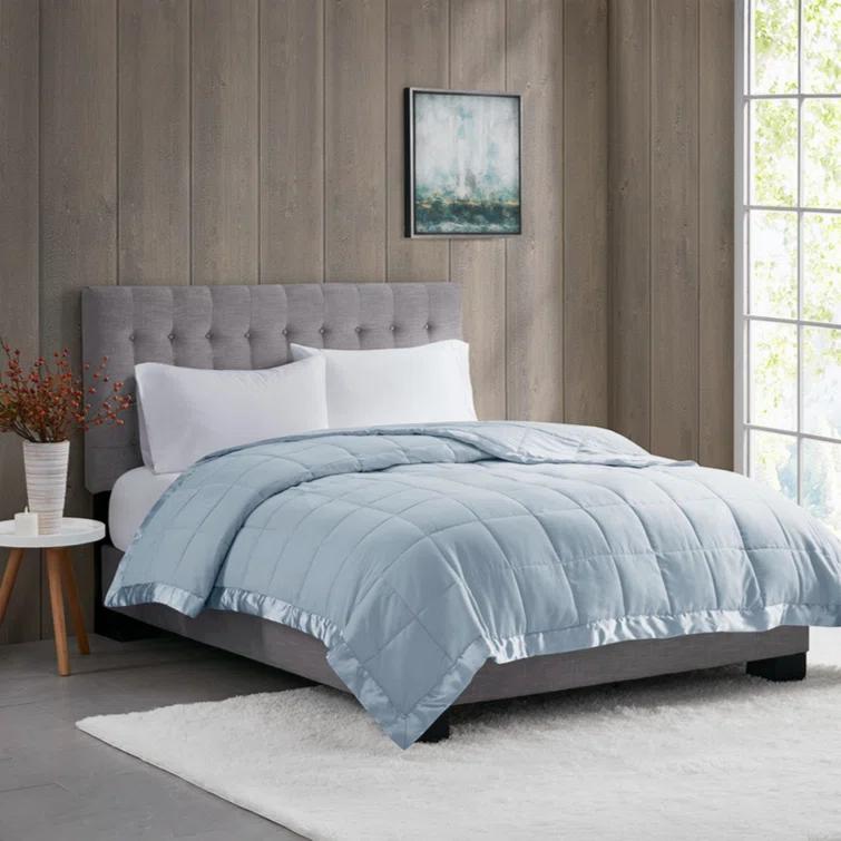 Madison Park Lightweight Down Alternative Blanket with Satin Trim