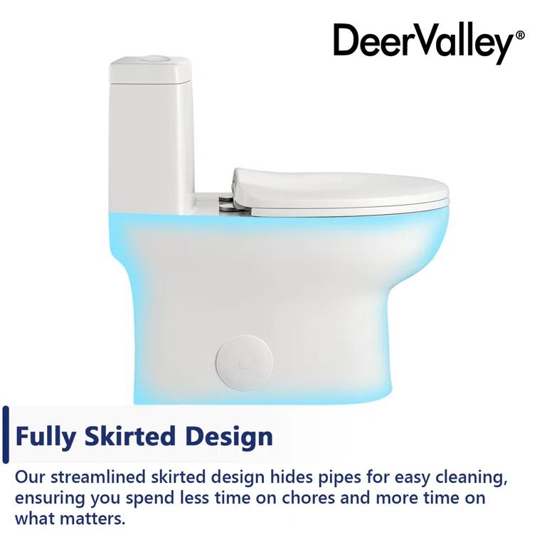 Ally Standard Bathroom Toielt, Modern Toilet with Comfort Chair Height Floor Mounted(Seat Included)