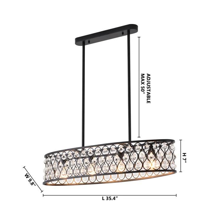 Giolou 4-Light Gold Chandelier With Crystal Accent Shade