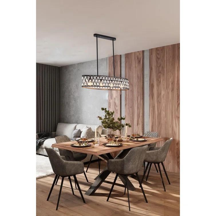 Giolou 4-Light Gold Chandelier With Crystal Accent Shade
