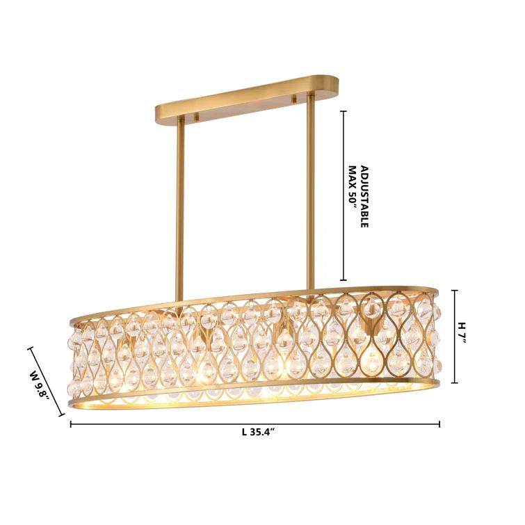 Giolou 4-Light Gold Chandelier With Crystal Accent Shade