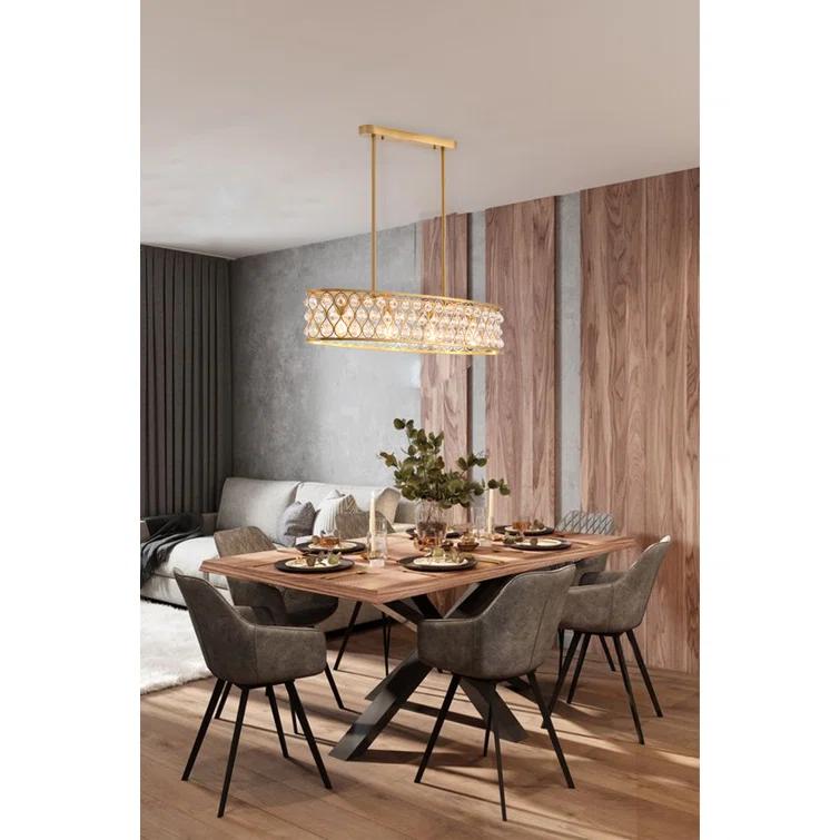 Giolou 4-Light Gold Chandelier With Crystal Accent Shade