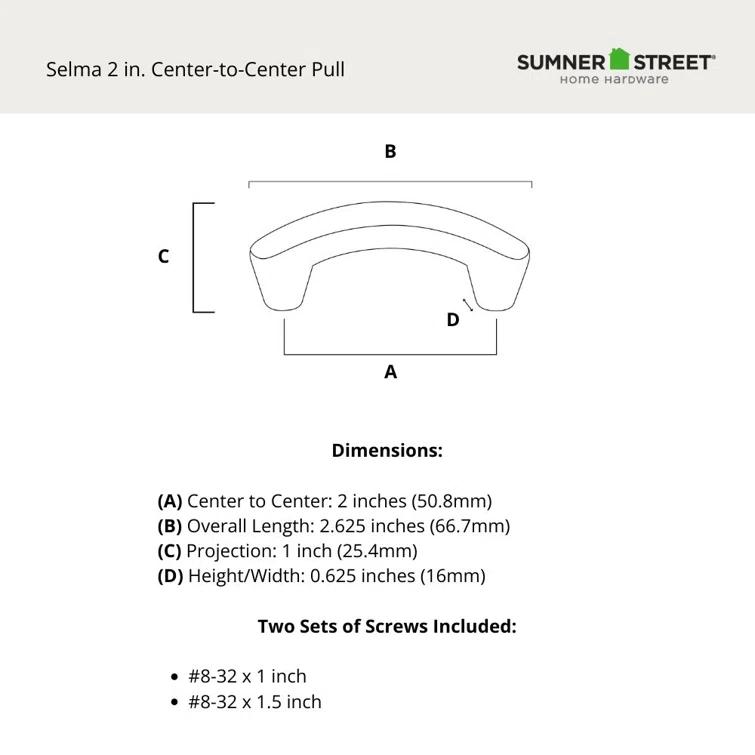 Selma 2" Center Arch Pull Multipack