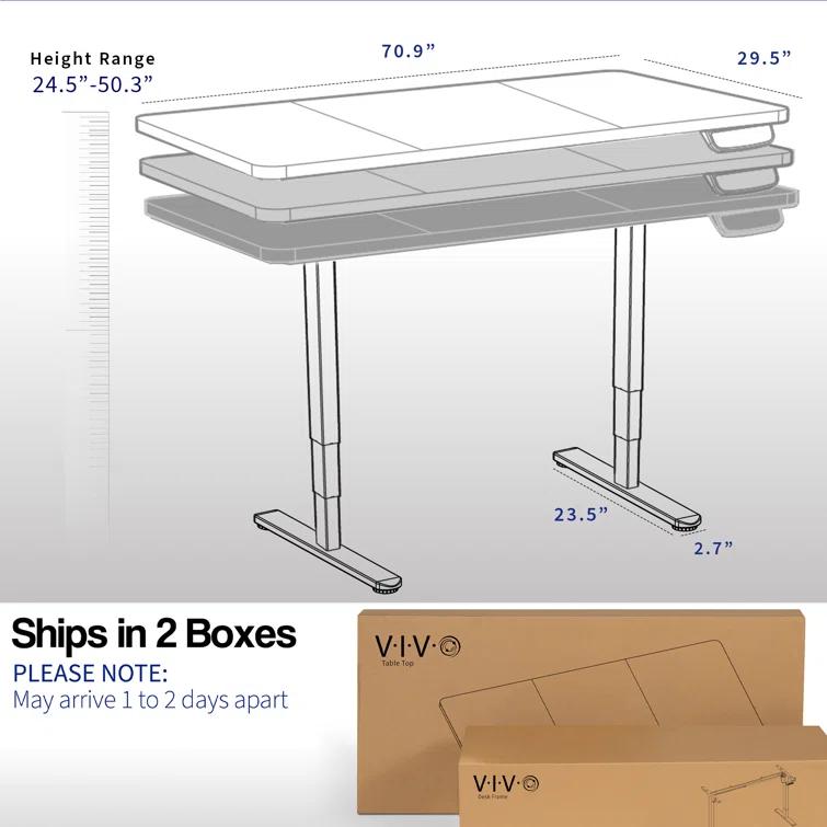 Electric 71" x 30" Stand Up Desk Workstation, 2B7B Series