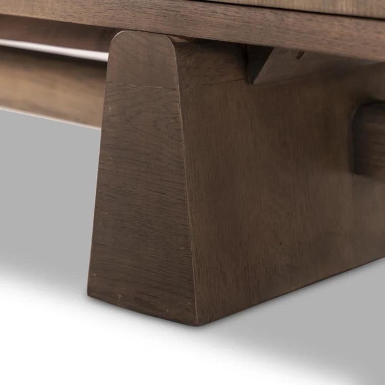 Malmo 94'' Aged Natural Oak Midcentury Sideboard
