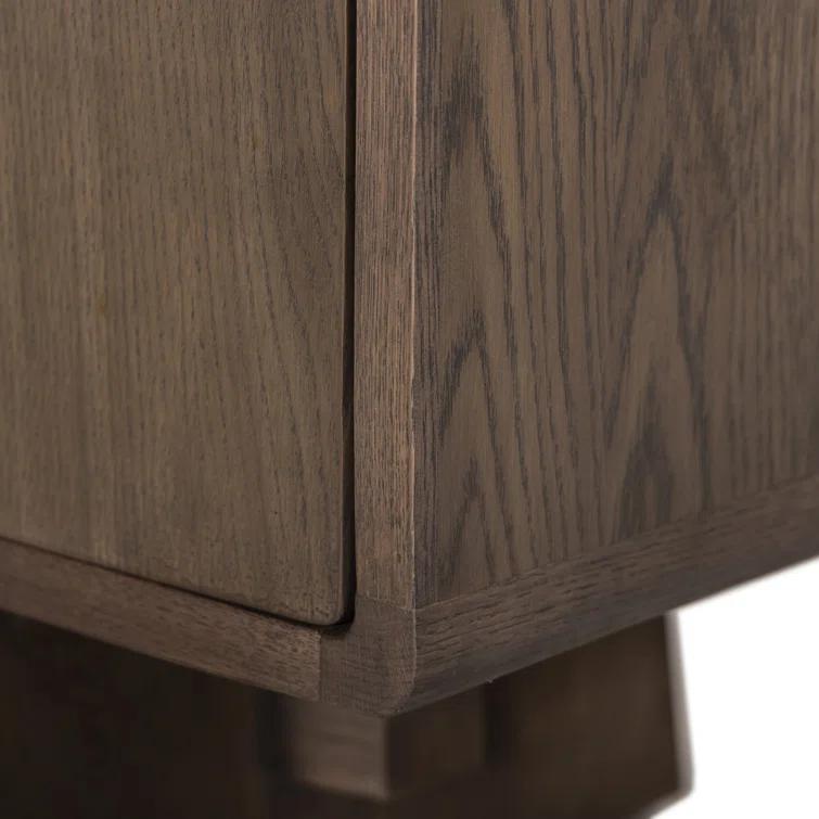 Malmo 94'' Aged Natural Oak Midcentury Sideboard