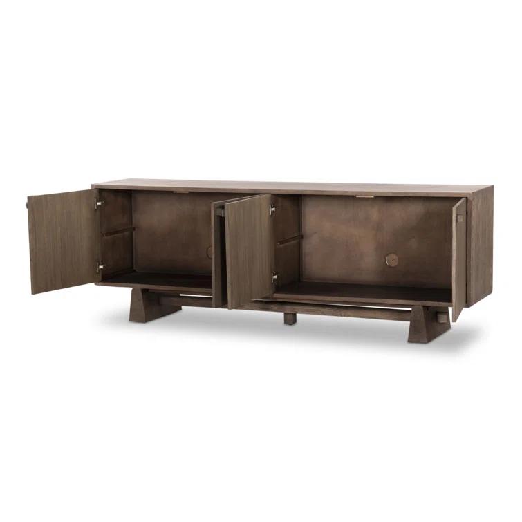 Malmo 94'' Aged Natural Oak Midcentury Sideboard