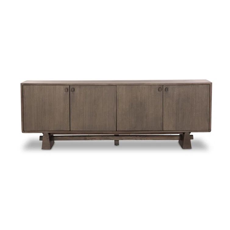 Malmo 94'' Aged Natural Oak Midcentury Sideboard