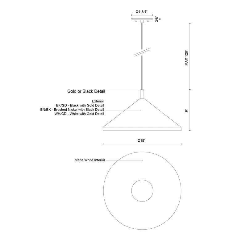 Kuzco Lighting 1 - Light Single Pendant