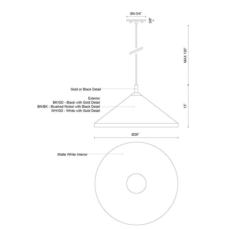 Kuzco Lighting 1 - Light Single Pendant