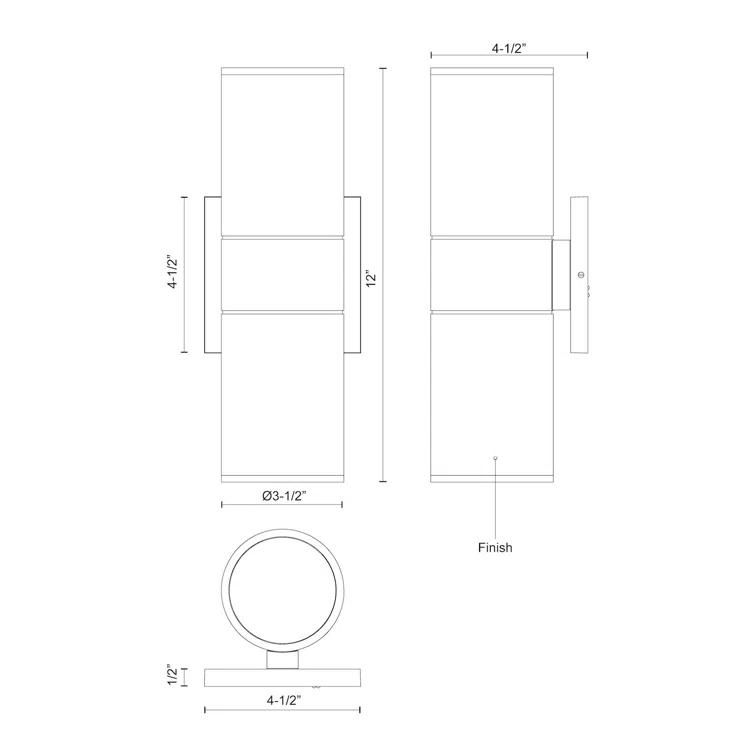 Lund Aluminum LED Wall Light