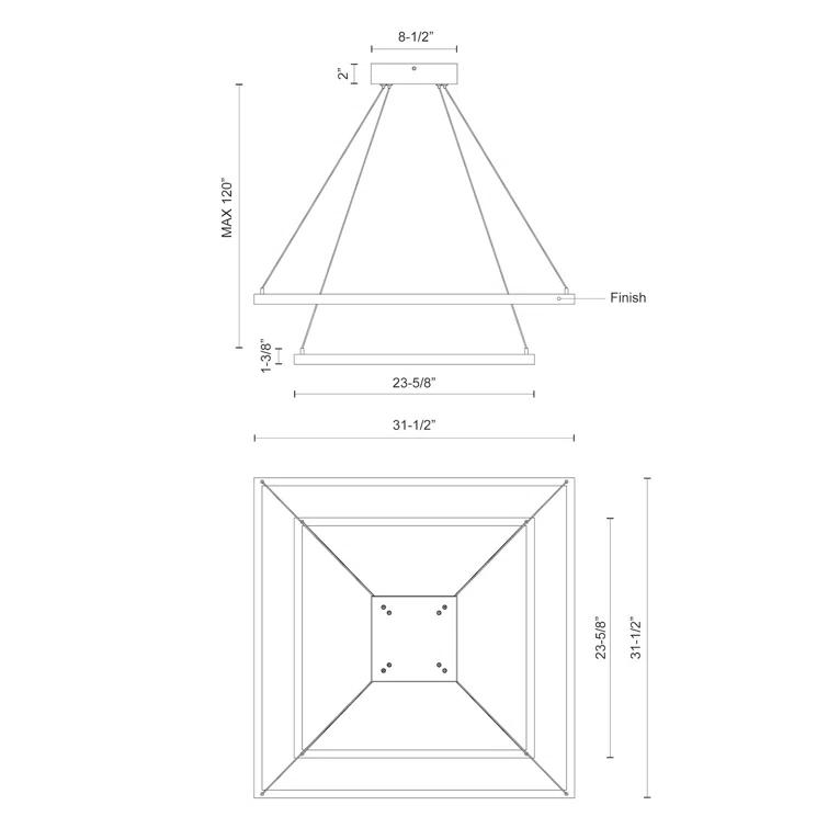 Piazza 2 - Light Dimmable LED Geometric Chandelier