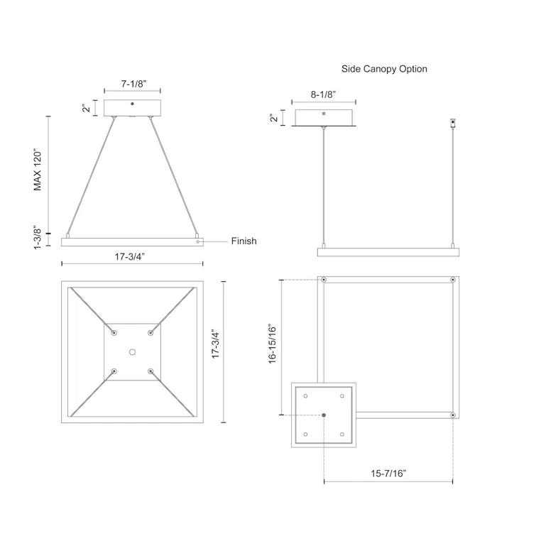 Kuzco Lighting Piazza Dimmable LED Square / Rectangle Chandelier