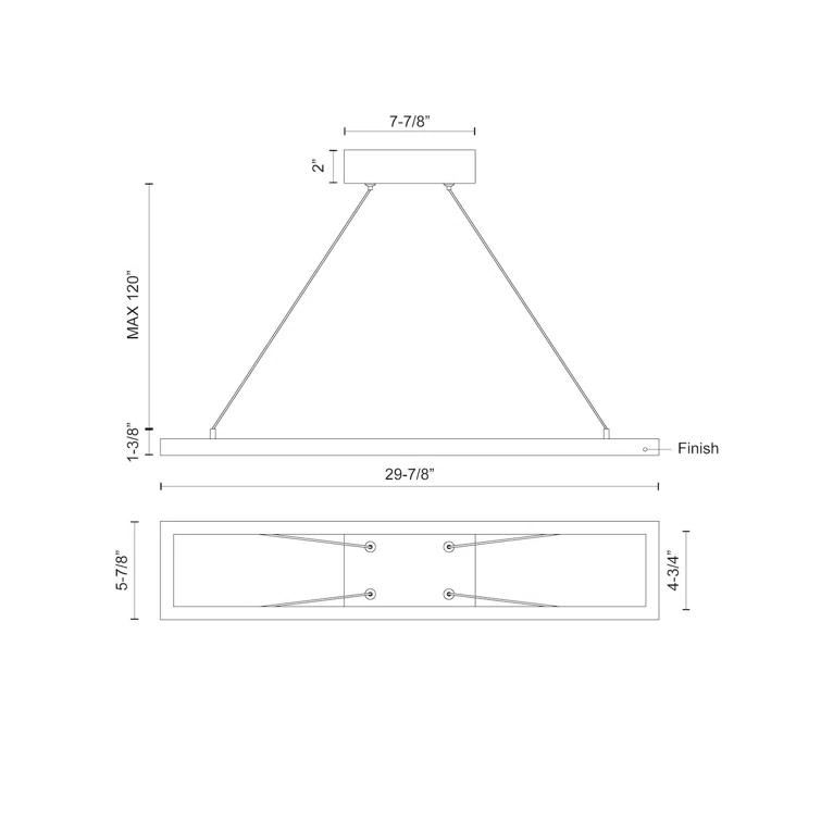 Piazza Dimmable LED Square / Rectangle Chandelier