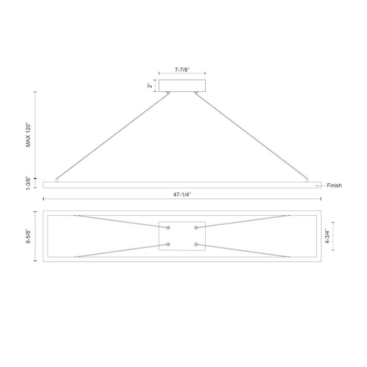 Piazza Dimmable LED Square / Rectangle Chandelier