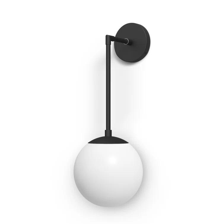 Nathanson Single Light Glass Dimmable Armed Sconce