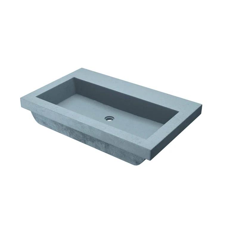 Trough Handmade Rectangular Drop-In Bathroom Sink