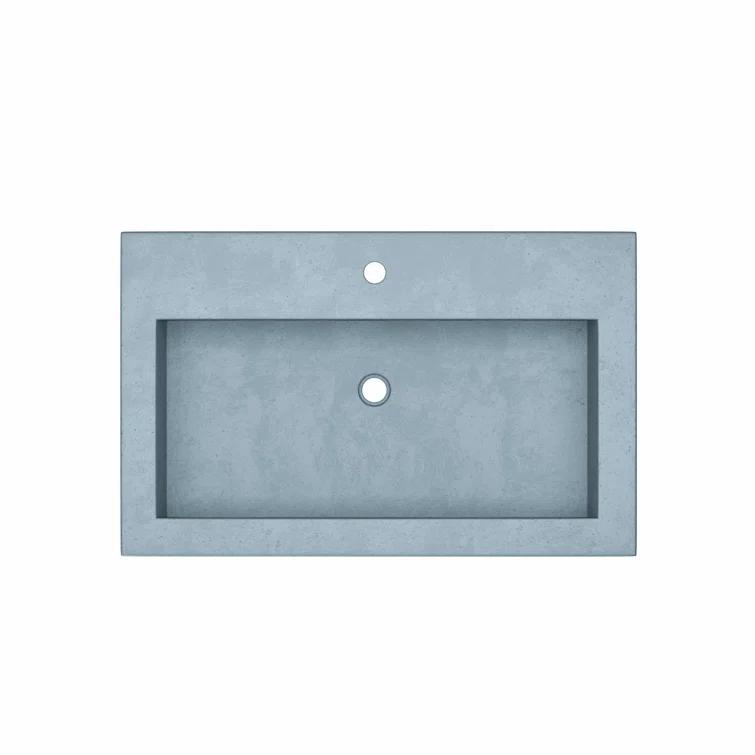 Trough Handmade Rectangular Drop-In Bathroom Sink