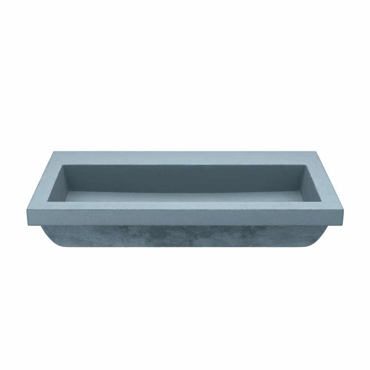 Native Stone Handcrafted Concrete 36" Trough Bathroom Sink