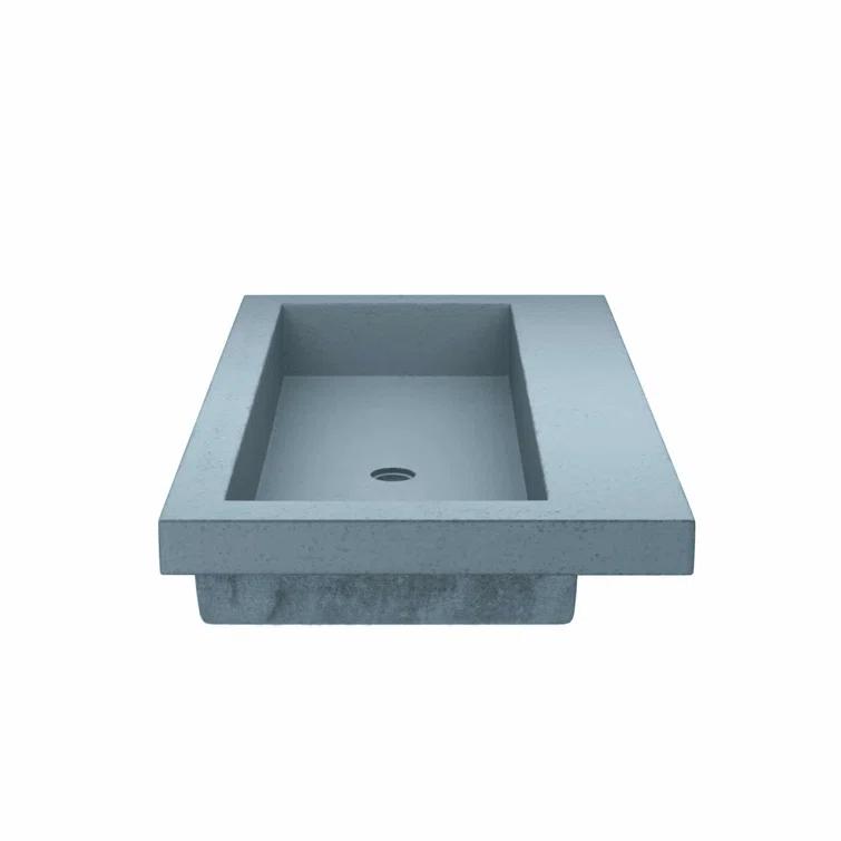 Native Stone Handcrafted Concrete 36" Trough Bathroom Sink