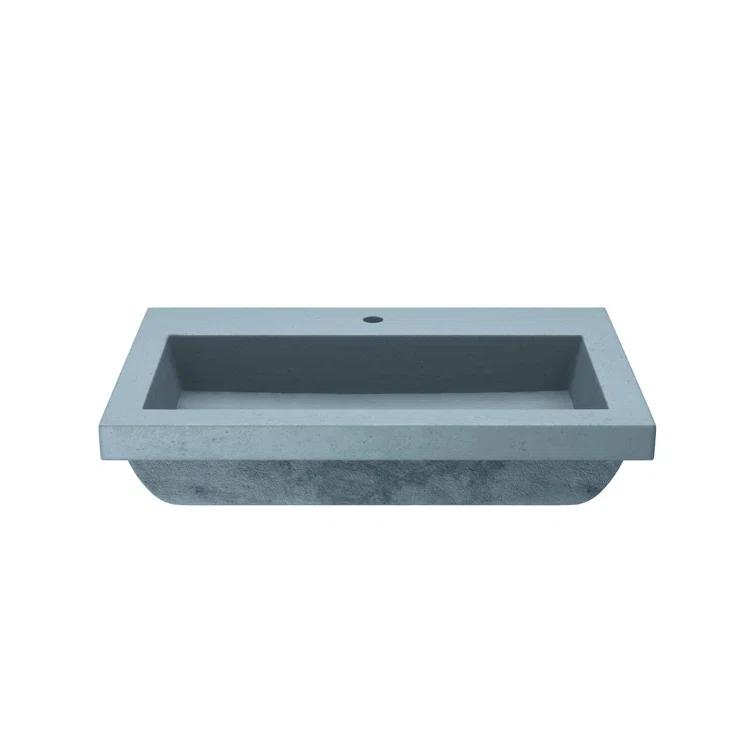 Trough Handmade Rectangular Drop-In Bathroom Sink