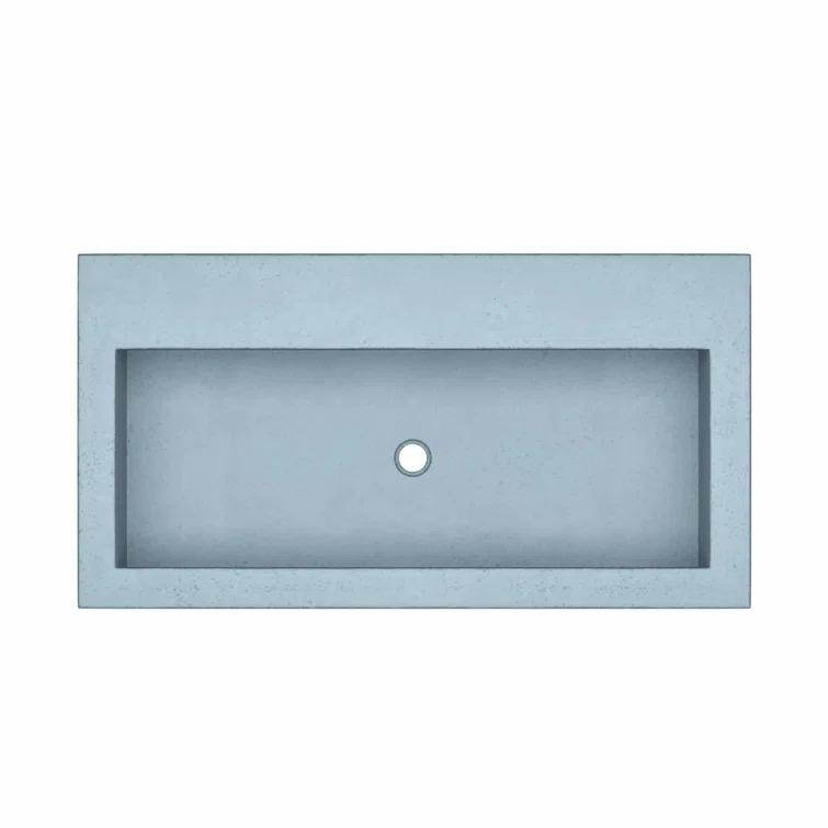 Trough Handmade Rectangular Drop-In Bathroom Sink