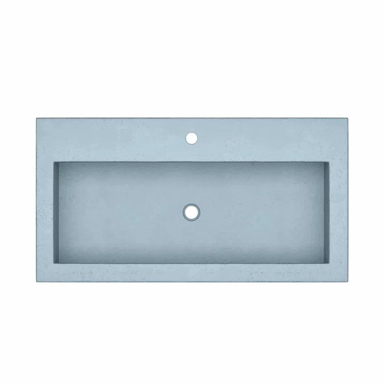 Trough Handmade Rectangular Drop-In Bathroom Sink