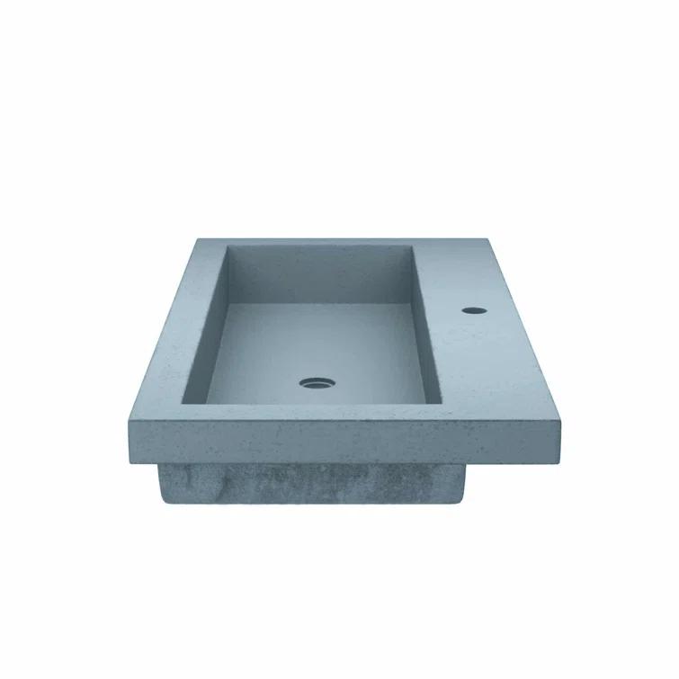 Native Stone Handcrafted Concrete 36" Trough Bathroom Sink