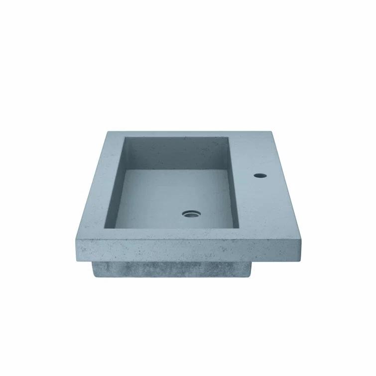 Trough Handmade Rectangular Drop-In Bathroom Sink