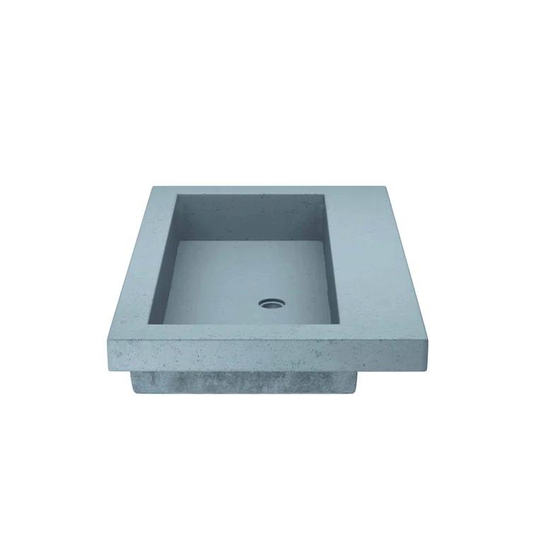 Trough Handmade Rectangular Drop-In Bathroom Sink