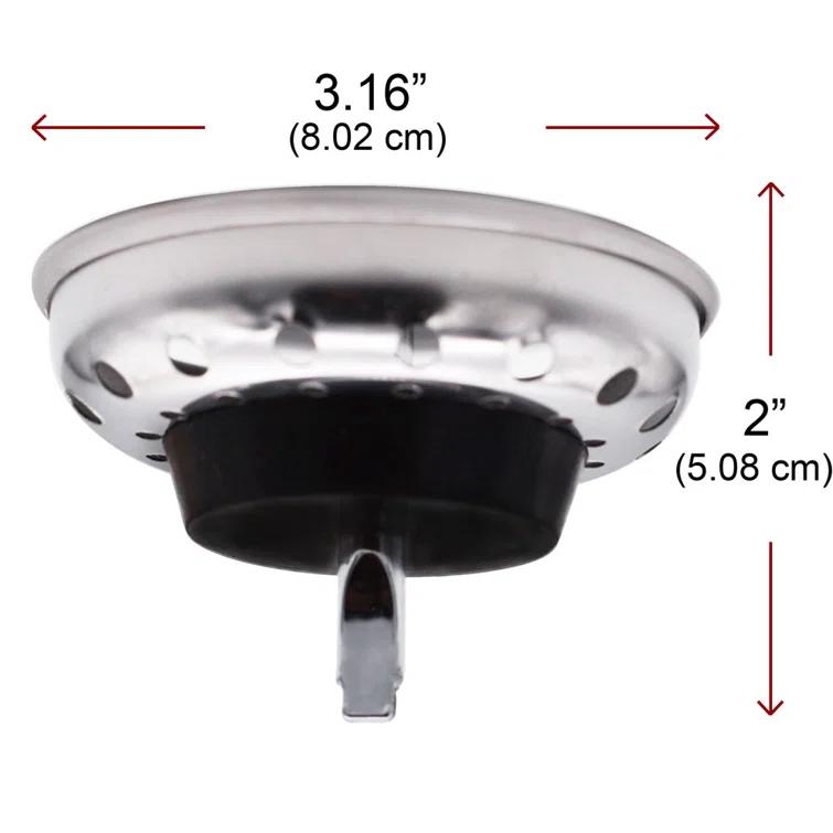 Stainless Steel Post Style Kitchen Sink Basket Drain Strainer