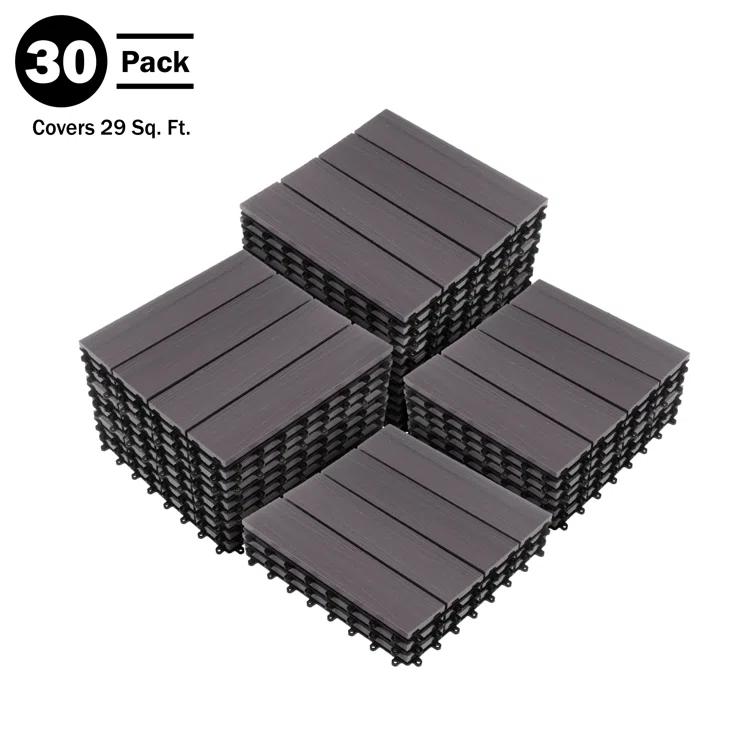 11.63" x 11.63" Interlocking Deck Tile Patio Tiles