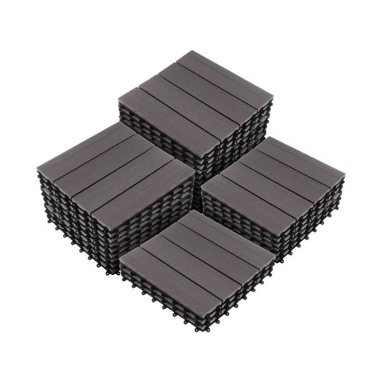 11.63" x 11.63" Interlocking Deck Tile Patio Tiles