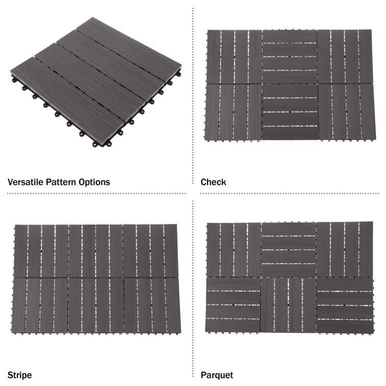 11.63" x 11.63" Interlocking Deck Tile Patio Tiles