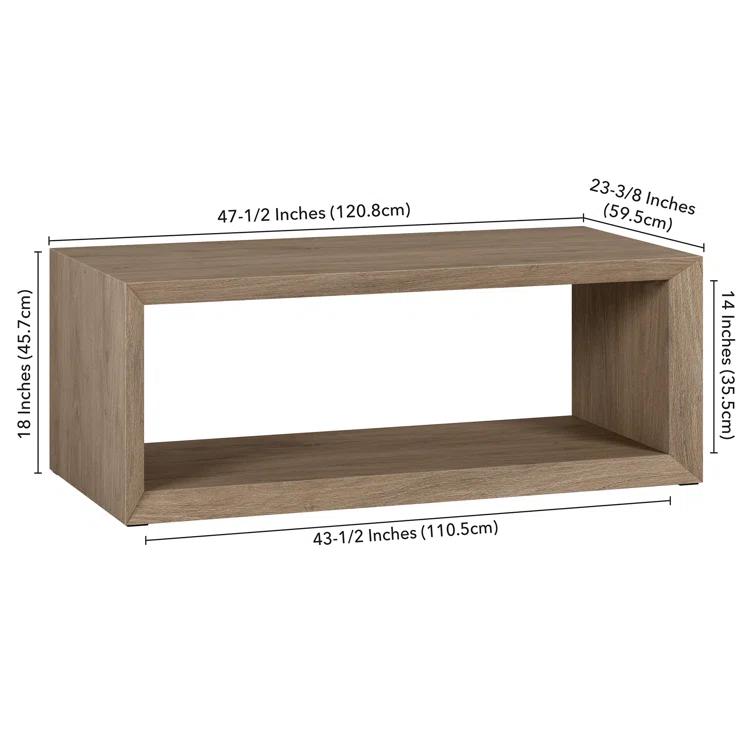 Foxtrot Faux Wood Coffee Table With Shelf