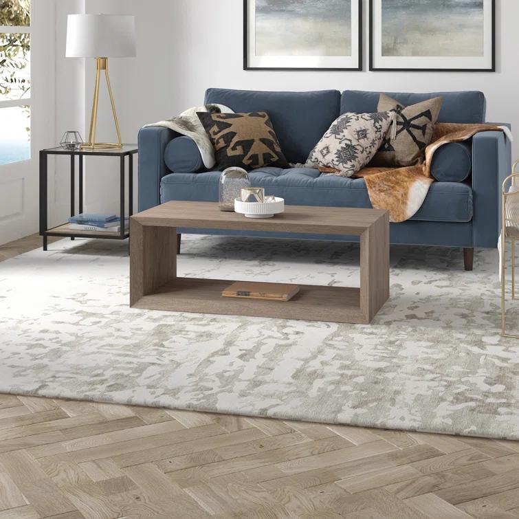 Foxtrot Faux Wood Coffee Table With Shelf