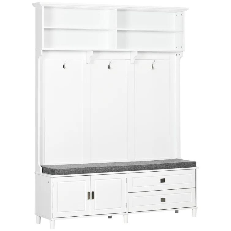 HomCom Hall Tree 78.25'' Wide with Bench and Shoe Storage
