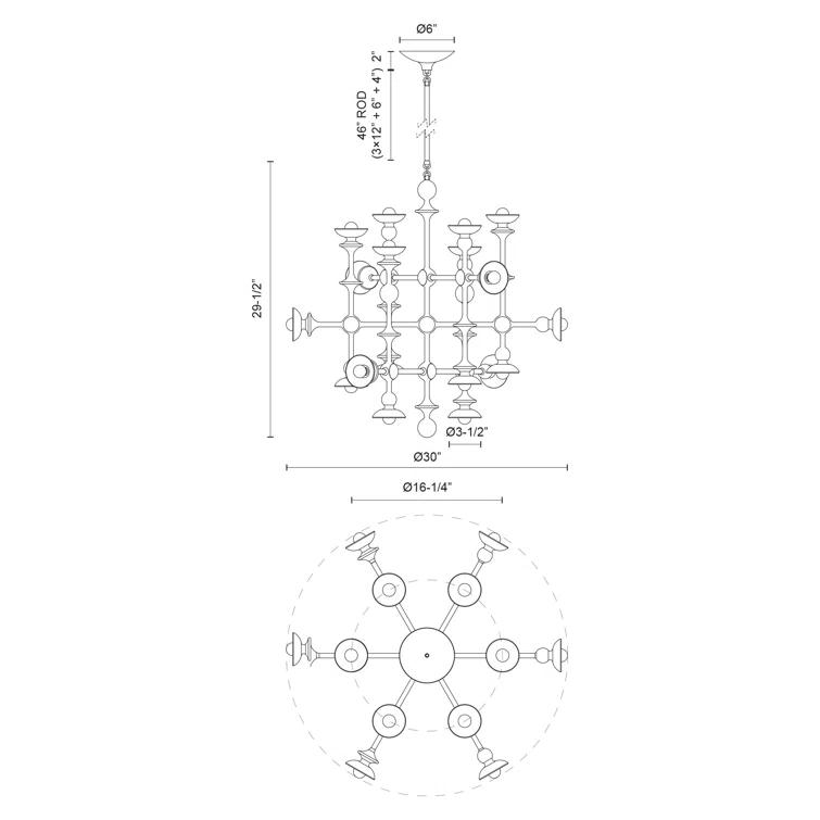 Alora Lighting Cadence 18 - Light Tiered Chandelier