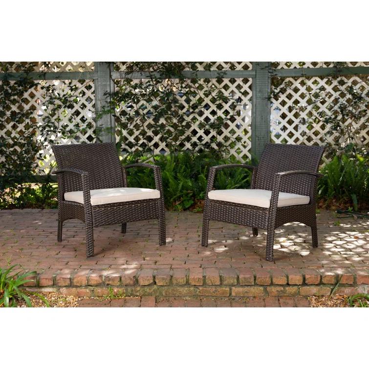 PatioSense Patio Sense Bondi Armchair-Lightweight & Durable - Low Maintenance -Khaki Cushion Included - Mocha
