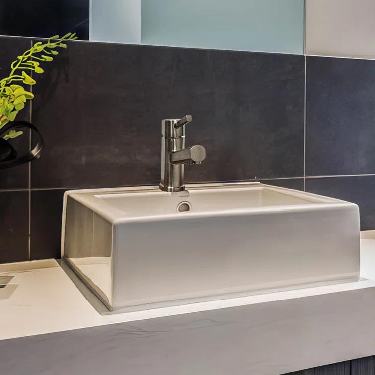 Whitehaus Collection WHS0311-SB-BSS Whitehaus Collection Stainless Steel Single Lever Bathroom Faucet with Pop-up Drain
