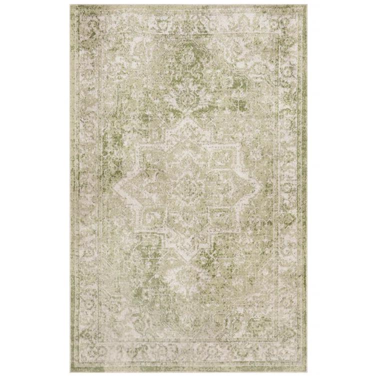Haydel Machine Washable Area Rug in Ivory