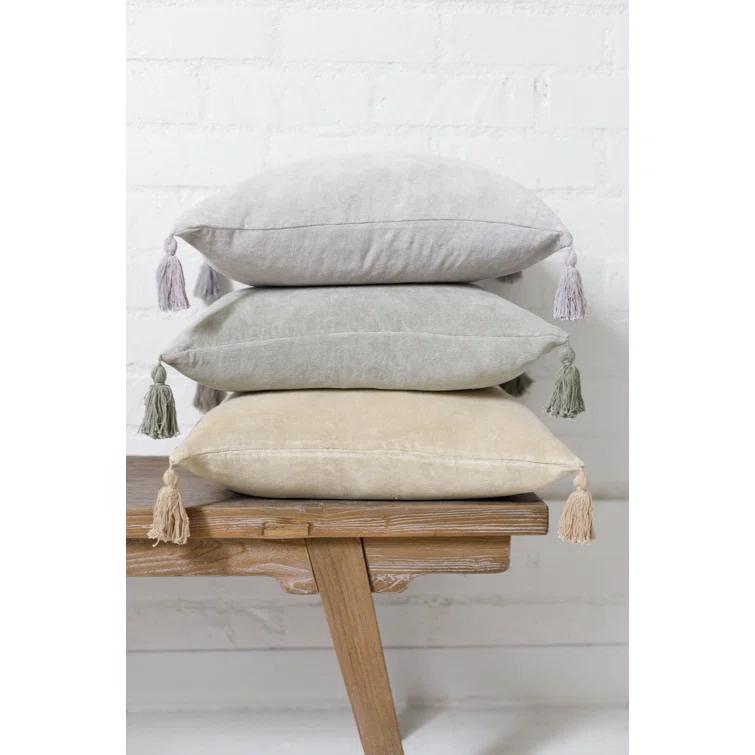 Bianca Velvet Pillow by Pom Pom at Home - Sage / Square
