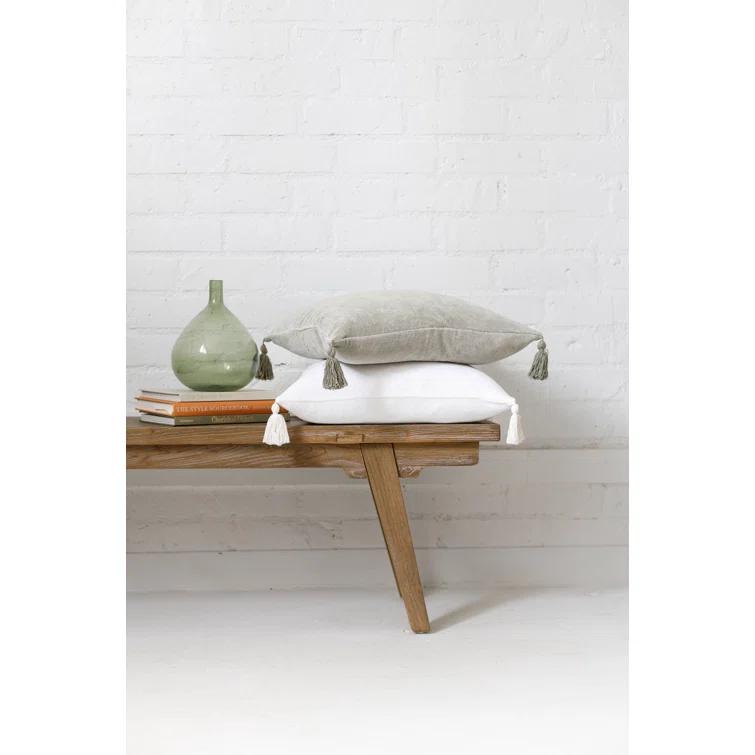 Bianca Velvet Pillow by Pom Pom at Home - Sage / Square