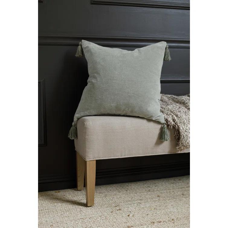 Bianca Velvet Pillow by Pom Pom at Home - Sage / Square